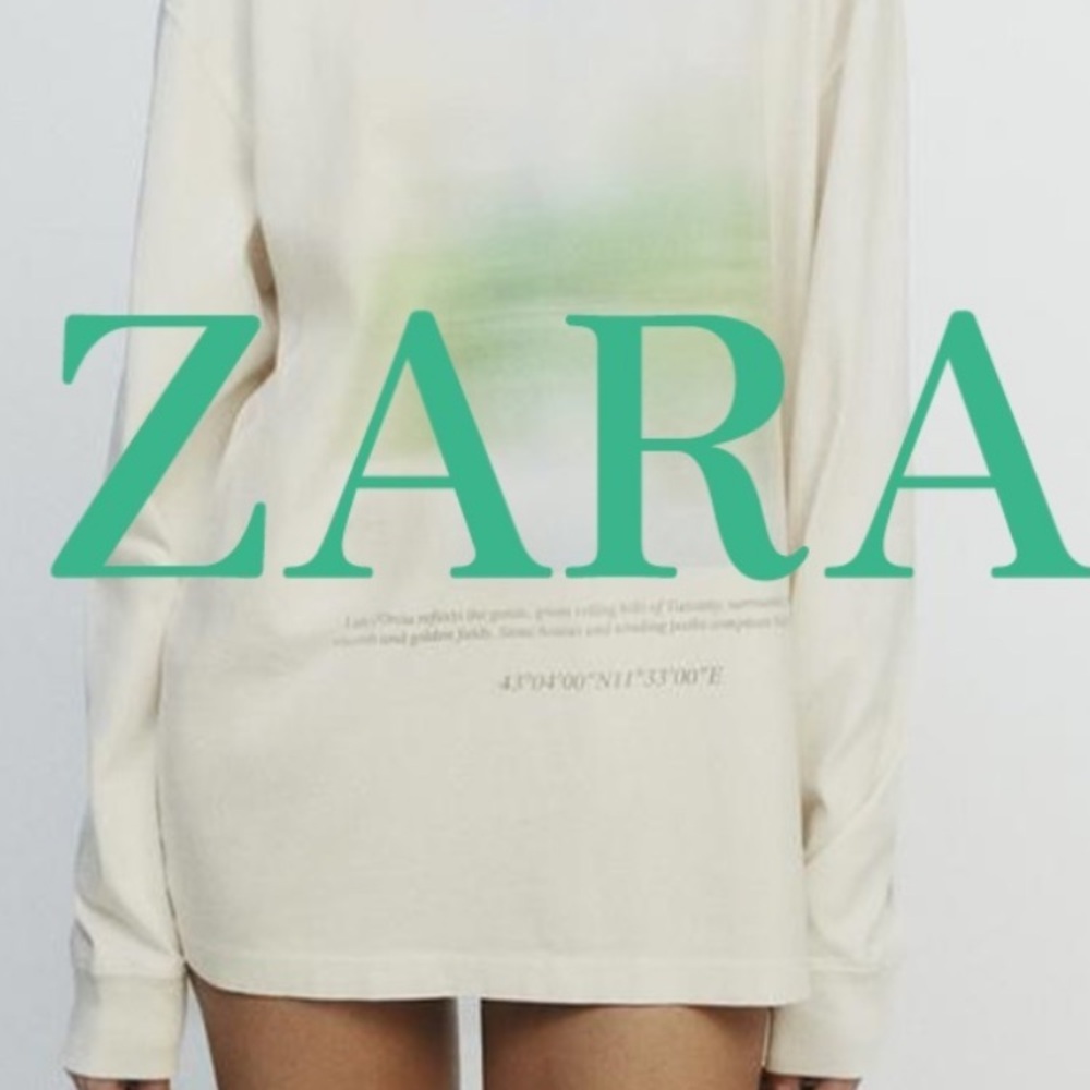 BNWT Zara Off-White Long Sleeve Tee small